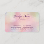 Modern handgeschreven pasteelkleurig handgeschreve visitekaartje (Achterkant)