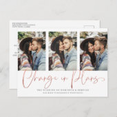 Modern handgeschreven Roos gouden bruiloft uitstel Briefkaart (Voorkant / Achterkant)