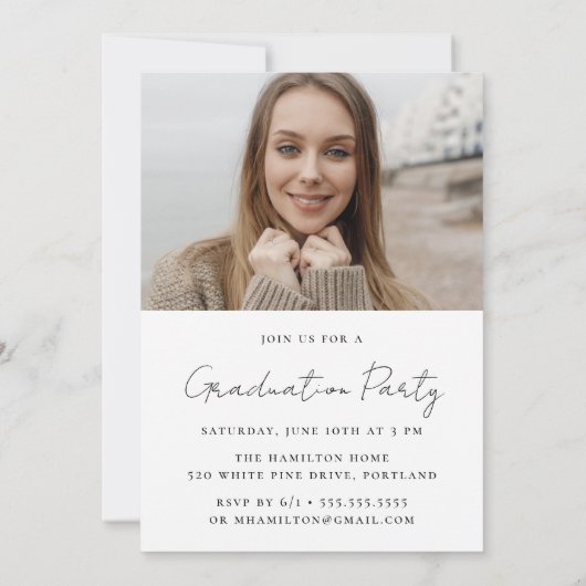 Modern handgeschreven script 2 Afstuderen foto's Kaart (Achterkant)