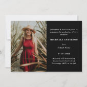 Modern handgeschreven script 2-foto Afstuderen Aankondiging (Achterkant)