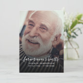 Modern handgeschreven script 2-foto begrafenis/doo bedankkaart (Staand voorkant)