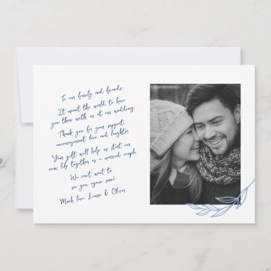 Modern handgeschreven script 2 foto dank u aankondiging (Achterkant)