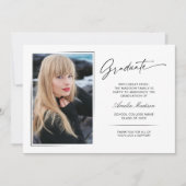 Modern handgeschreven script Afstuderen 2 foto Aankondiging (Voorkant)