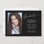 Modern handgeschreven script Afstuderen 2 foto Aankondiging (Voorkant)