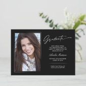 Modern handgeschreven script Afstuderen 2 foto Aankondiging (Staand voorkant)