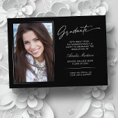 Modern handgeschreven script Afstuderen 2 foto Aankondiging