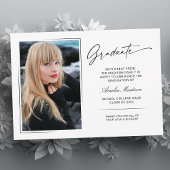 Modern handgeschreven script Afstuderen 2 foto Aankondiging