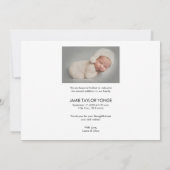 Modern handgeschreven script Baby foto's geboorte Bedankkaart (Achterkant)