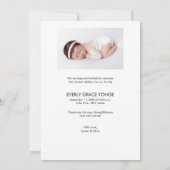 Modern handgeschreven script baby meisje foto's ge bedankkaart (Achterkant)