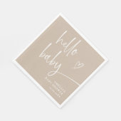 Modern handgeschreven script Baby shower Servet (Hoek)