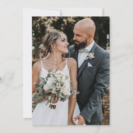 Modern handgeschreven script bruiloft kaart (Achterkant)