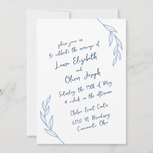 Modern handgeschreven script bruiloft uitnodiginge kaart (Voorkant)