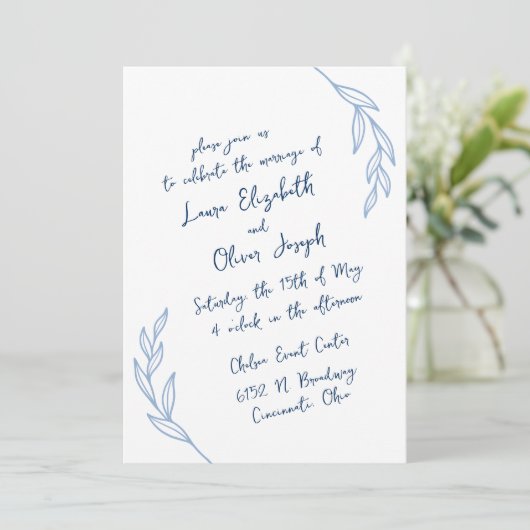 Modern handgeschreven script bruiloft uitnodiginge kaart (Staand voorkant)