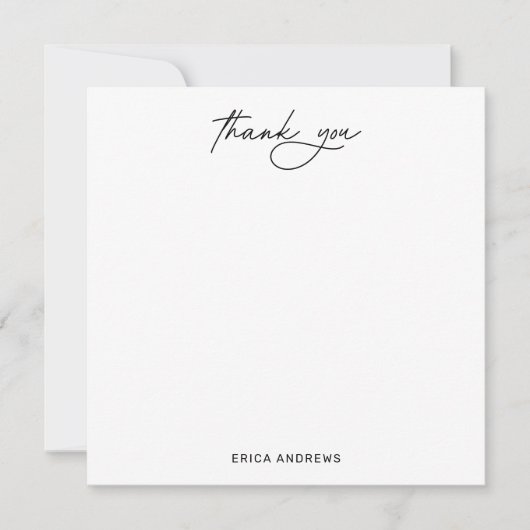 Modern handgeschreven script dank je plat notitiekaartje (Voorkant)