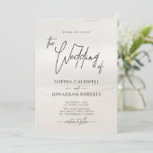 Modern handgeschreven script Earth Tones Wedding Kaart (Staand voorkant)