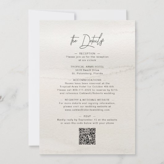 Modern handgeschreven script Earth Tones Wedding Kaart (Achterkant)