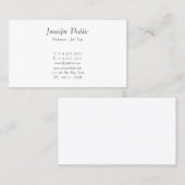 Modern handgeschreven script elegant minimalistisc visitekaartje (Voorkant / Achterkant)
