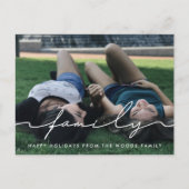 Modern handgeschreven script familie foto vakantie briefkaart (Voorkant)