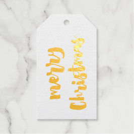 Modern Handgeschreven Script Gelukkig Kerstmis Gou Cadeaulabels