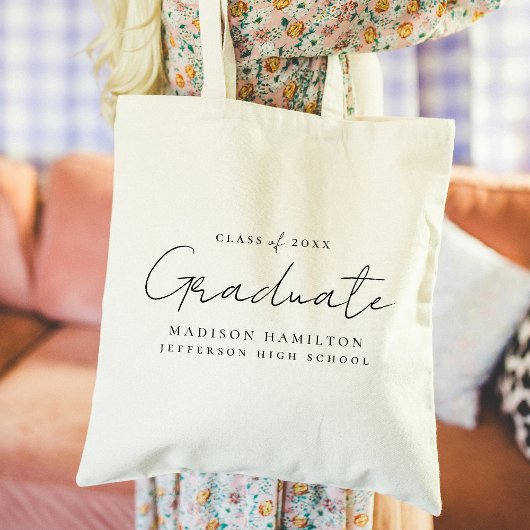 Modern handgeschreven script gepersonaliseerd Afst Tote Bag