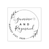 Modern handgeschreven script getrouwd paar bruilof rubberstempel (Afrduk)