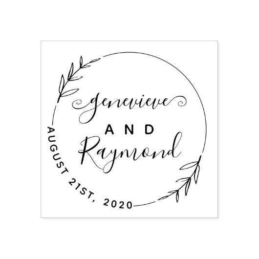 Modern handgeschreven script getrouwd paar bruilof rubberstempel (Afrduk)