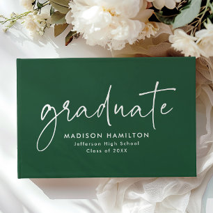 Modern handgeschreven script Green Photo Afstudere Gastenboek