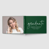 Modern handgeschreven script Green Photo Afstudere Gastenboek (Volledig)