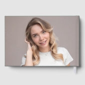 Modern handgeschreven script Green Photo Afstudere Gastenboek (Achterkant)