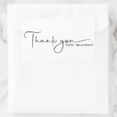 Modern handgeschreven script Hartelijk dank voor u Rechthoekige Sticker (Tas)