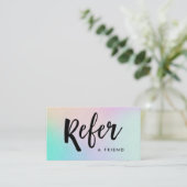 Modern handgeschreven script | Holografisch Aanbevelingskaartje (Staand voorkant)