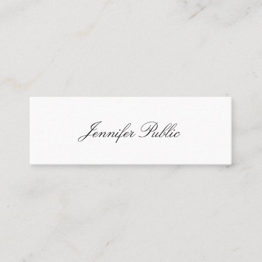 Modern Handgeschreven Script Minimalist Profession Mini Visitekaartje (Voorkant)