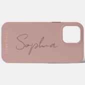Modern handgeschreven script monogram Girly Case-Mate iPhone Case (Achterkant (horizontaal))