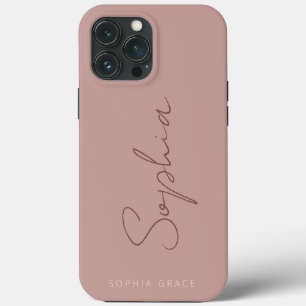 Modern handgeschreven script monogram Girly Case-Mate iPhone Case
