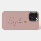 Modern handgeschreven script monogram Girly iPhone Hoesje (Achterkant horizontaal)