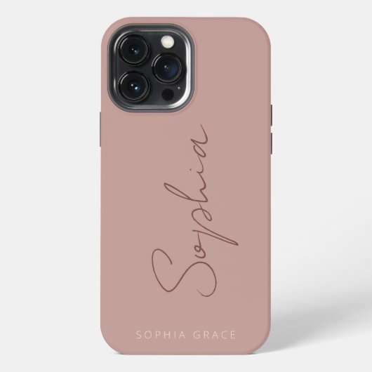 Modern handgeschreven script monogram Girly iPhone Hoesje (Achterkant)