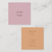 Modern Handgeschreven Script Naam Sjabloon Elegant Vierkante Visitekaartje (Voorkant / Achterkant)