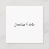Modern Handgeschreven Script Naam Sjabloon Trendy Vierkante Visitekaartje (Voorkant)