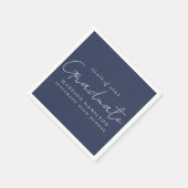 Modern Handgeschreven Script Navy Afstuderen Servet (Hoek)