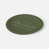 Modern handgeschreven script Olive Green Afstudere Papieren Bordje (Gekanteld)