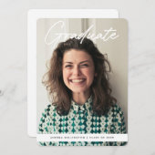 Modern handgeschreven Script Photo Afstuderen Aankondiging (Voorkant / Achterkant)
