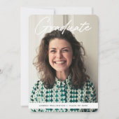 Modern handgeschreven Script Photo Afstuderen Aankondiging (Voorkant)