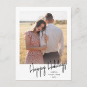 Modern handgeschreven script Photo Holiday Briefka Feestdagenkaart (Voorkant)