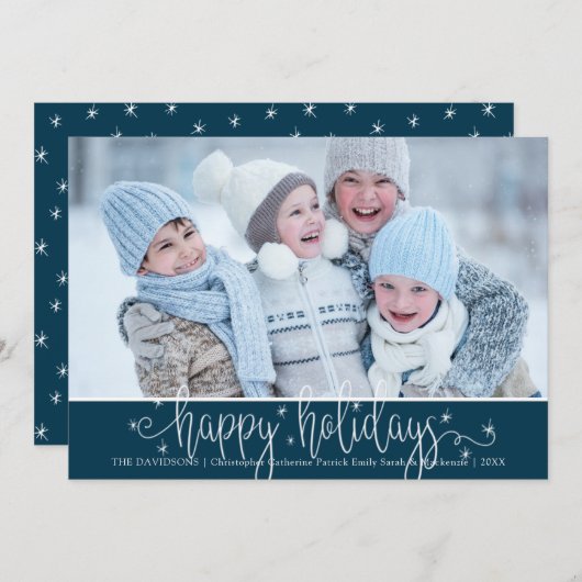 Modern handgeschreven script PRETTIGE FEESTDAGEN b Feestdagenkaart (Voorkant / Achterkant)