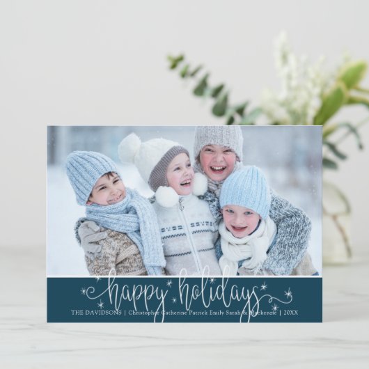 Modern handgeschreven script PRETTIGE FEESTDAGEN b Feestdagenkaart (Staand voorkant)