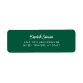 Modern handgeschreven script rood retouradres etiket (Voorkant)