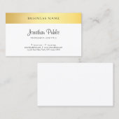 Modern Handgeschreven Script Sjabloon Elegant Gold Visitekaartje (Voorkant / Achterkant)