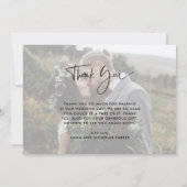 Modern handgeschreven script | Twee foto's bruilof Bedankkaart (Achterkant)