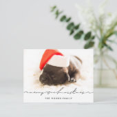 Modern handgeschreven script Vergroten kerstfoto Briefkaart (Staand voorkant)