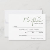 Modern Handgeschreven Script w / Maaltijd Keuze Br RSVP Kaartje (Voorkant)